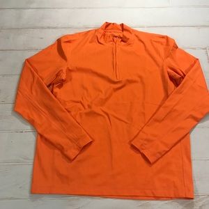 Lands End Orange Nylon Spandex  Half Zip Sweater